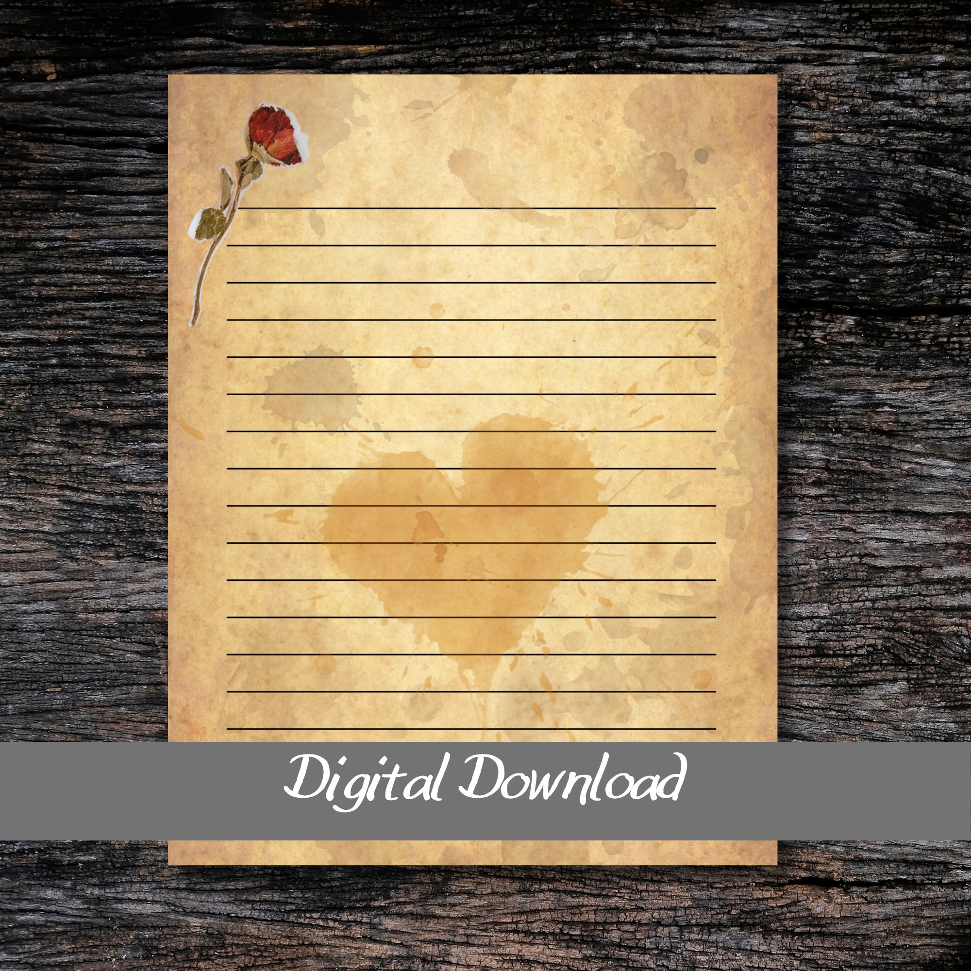 Printable I Love You Valentine's Day Vintage Writing Paper,romantic Love Letter Sheet, Heart, Coffee Stain, Rose - Set of 2, Letter Size - Etsy printable-i-love-you-valentine-s-day-vintage-writing-paper-romantic-love-letter-sheet-heart-coffee-stain-rose-set-of-2-letter-size-etsy