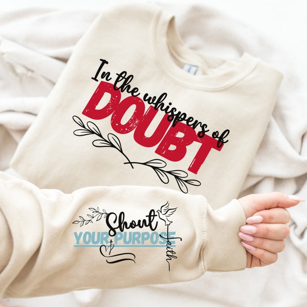 Shout your purpose Sleeve Design, Motivational Sleeve shirt, Digital File, Creative Design, Positive Quote PNG, Uplifting Quote, Faith PNG