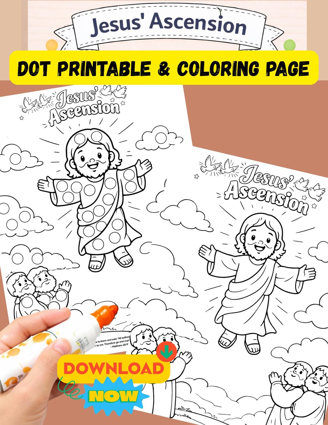 Easter Jesus is Alive Dot by Dot , Jesus’ Ascension ,holy Week Bible ...