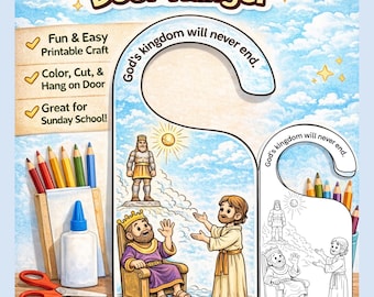 Nebuchadnezzar's Dream Kids Bible Craft (Spanish version included) | Door Hanger Coloring (Digital Download)
