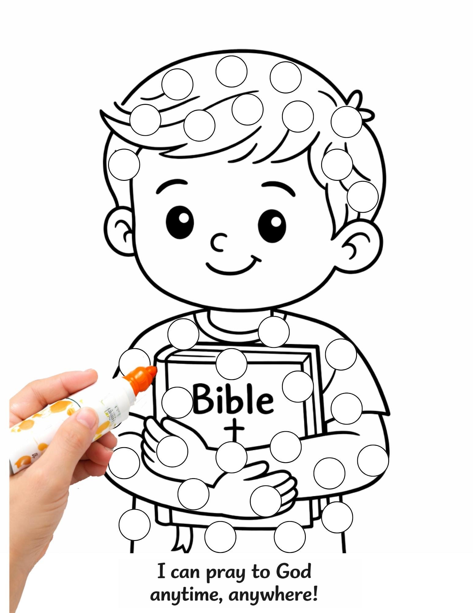 Kid Praying Dot Printable | God Hears Me When I Pray Dot Marker ...