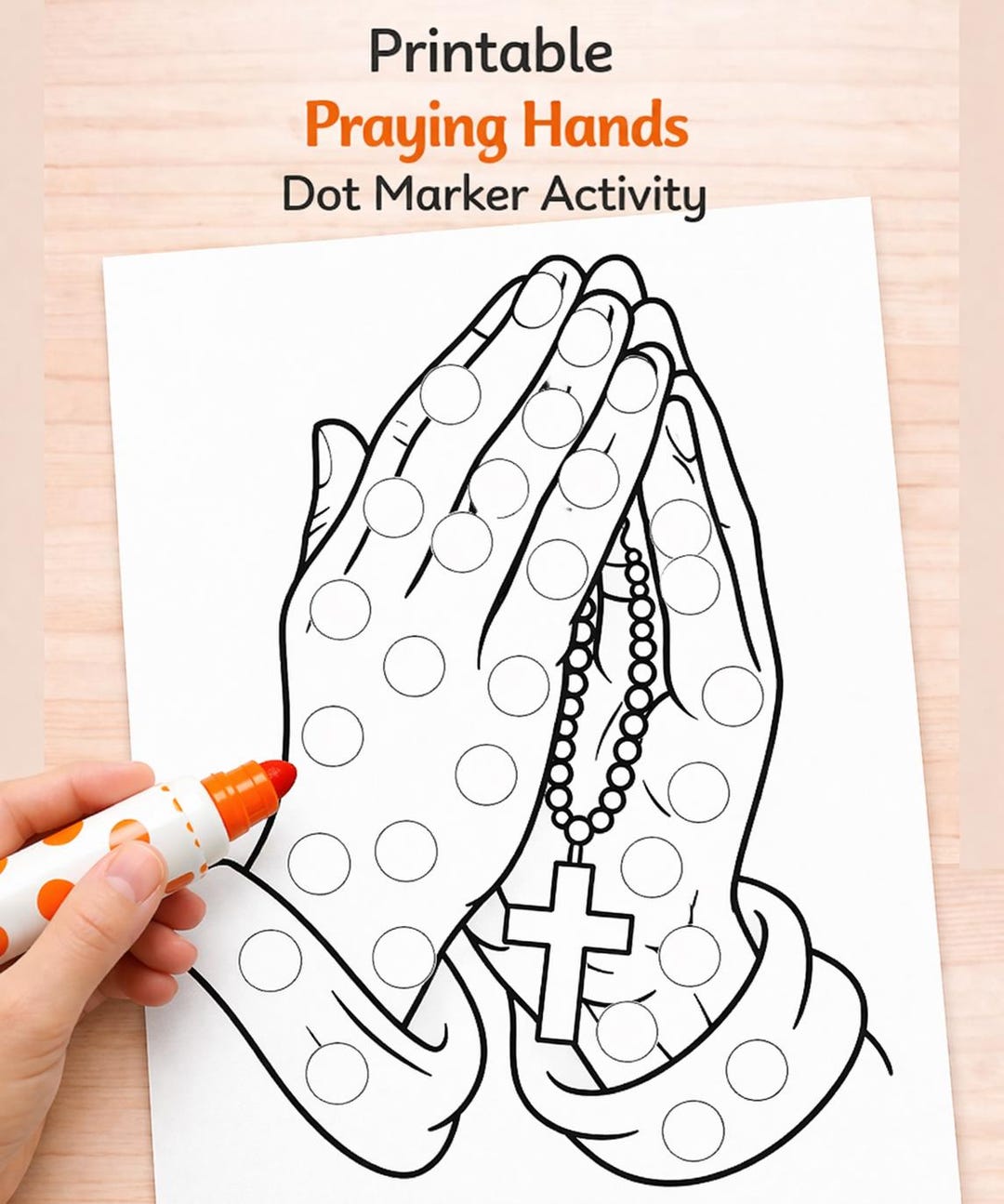 Hands Praying Dot Printable | God Hears Me When I Pray Dot Marker ...