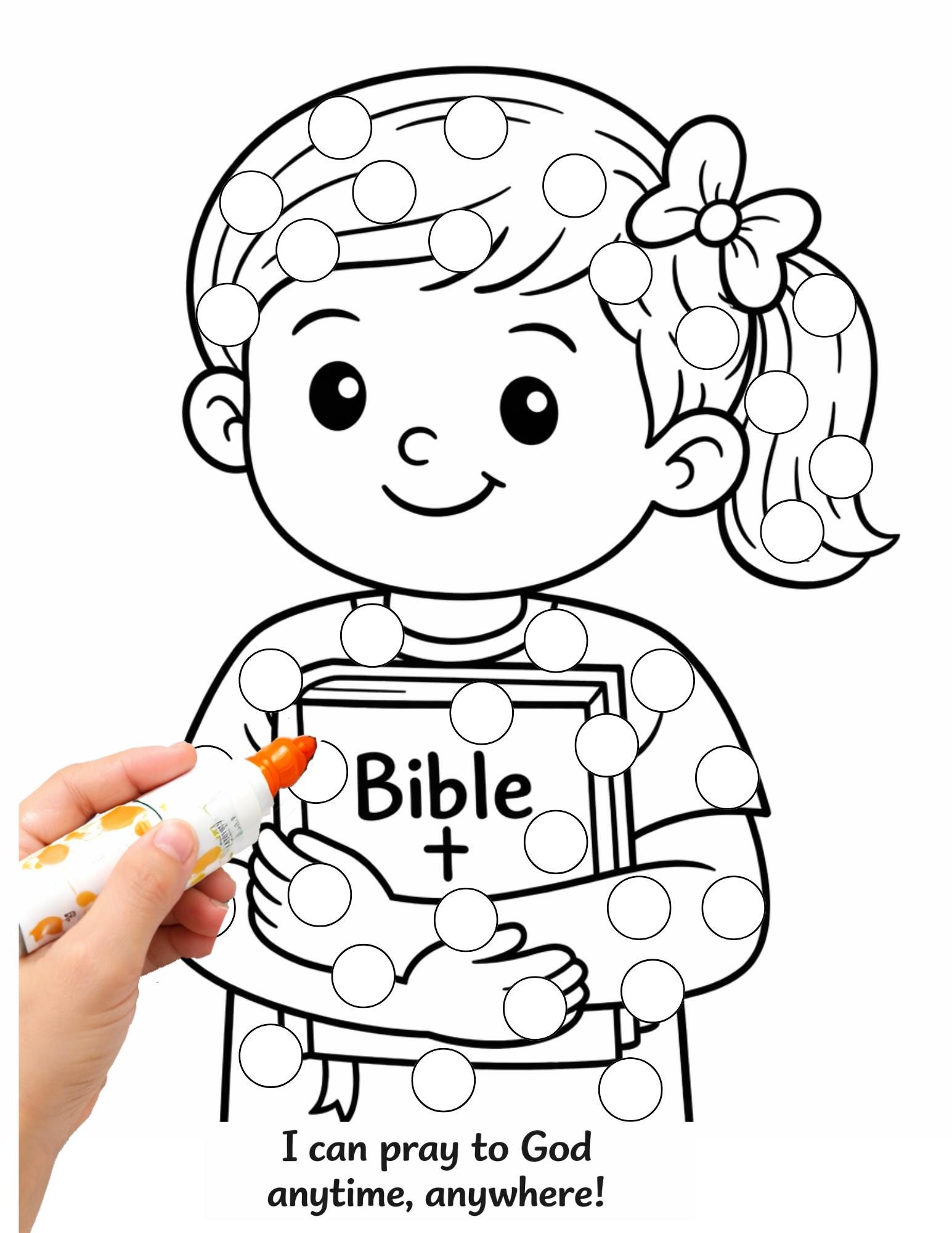 Kid Praying Dot Printable | God Hears Me When I Pray Dot Marker ...