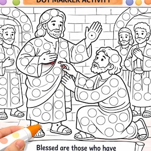 Doubting Thomas Marker Printable | Bible Activity for Kids | Sunday School Craft | Preschool Dot Marker