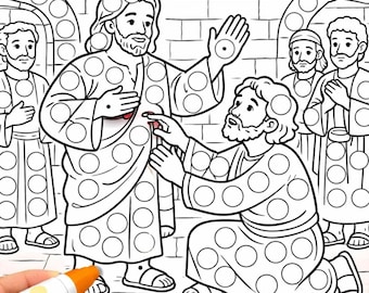 Doubting Thomas Marker Printable | Bible Activity for Kids | Sunday School Craft | Preschool Dot Marker