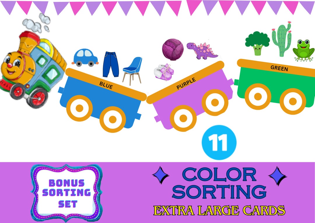 Color Sorting Train, Preschool Worksheet, Preschool Printable, Learning ...