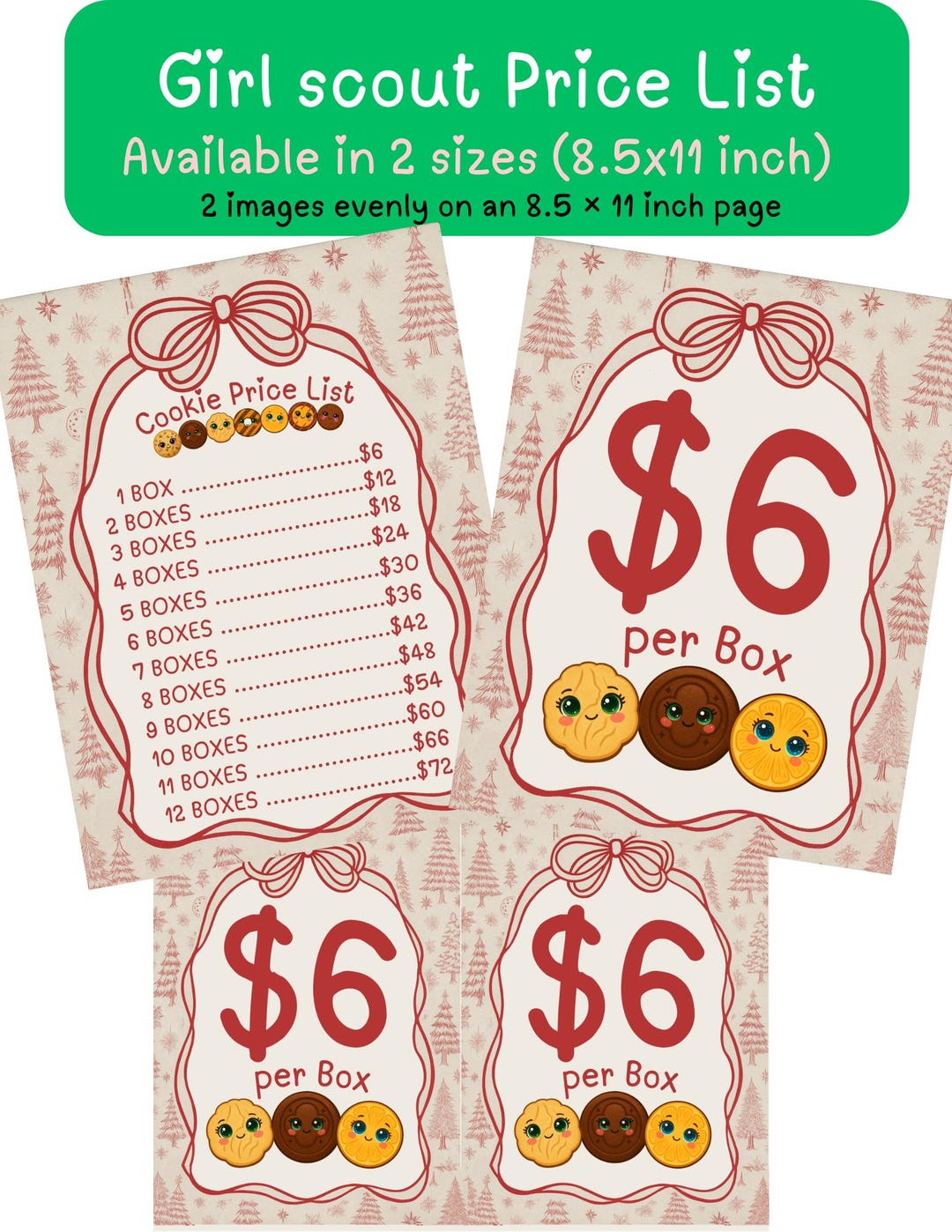 Girl Scout Cookie Price Chart & Sign (digital Download) - Etsy