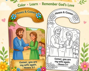 Hosea & Gomer Bible Door Hanger Craft | God Is Always Faithful Activity (Digital Download)