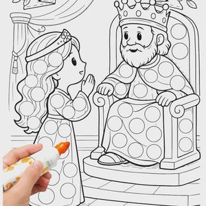 Imprimible de puntos de la Reina Ester / Manualidad bíblica para niños / Confió en Dios y salvó a su pueblo / Actividad para la escuela dominical / Marcador de puntos para preescolar