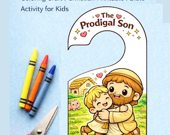 Prodigal Son Door Hanger Craft (Spanish version) | Bible Coloring Activity (Digital Download)