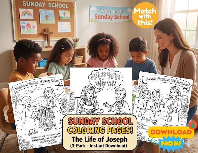 Joseph Forgives His Brothers Coloring Page , Joseph Craft , Bible Story ...
