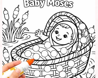 Baby Moses Dot Marker ,Sunday School ,Church Craft