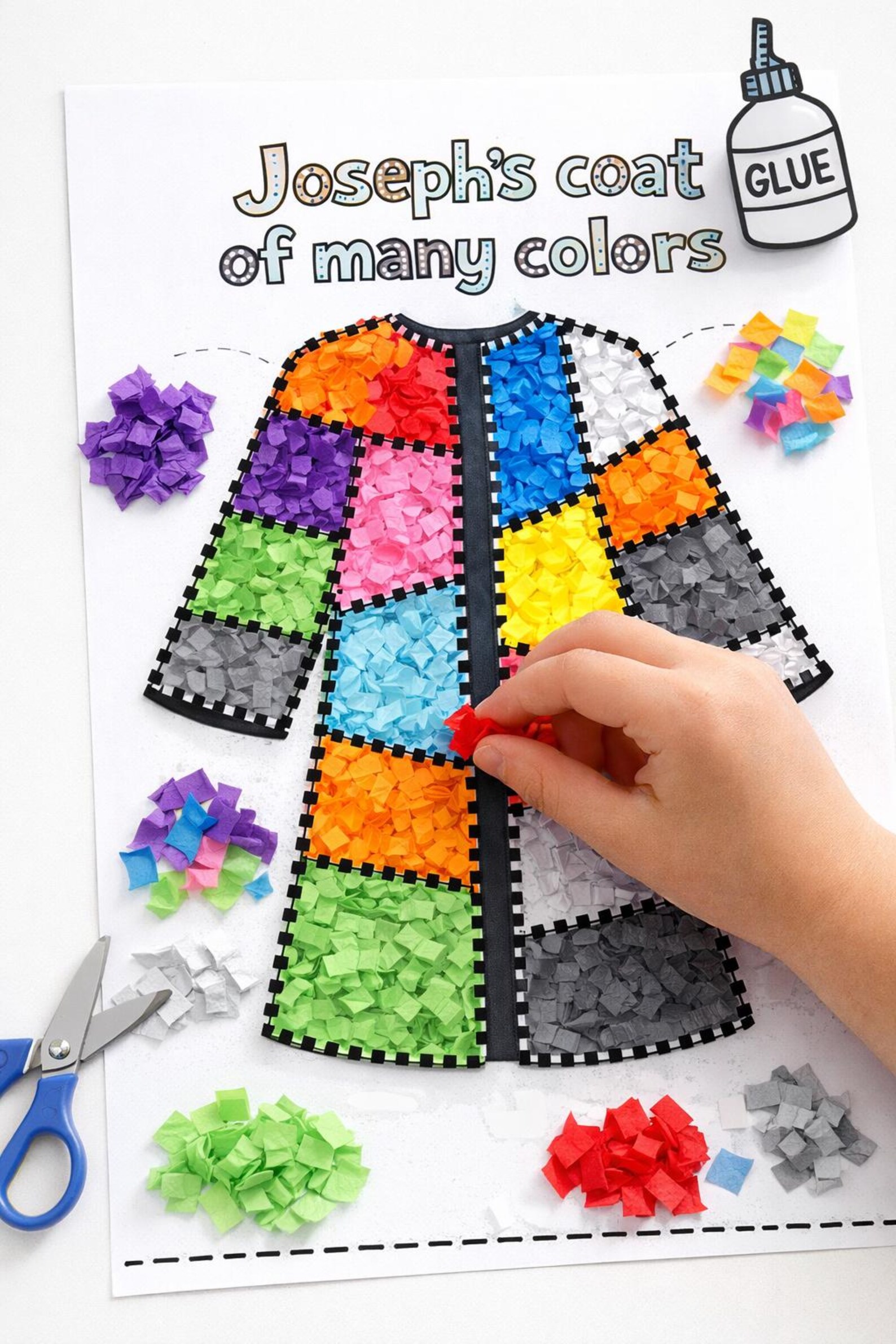 Joseph Coat Of Many Colors Tissue Paper Craft Printable Joseph Coat joseph-coat-of-many-colors-tissue-paper-craft-printable-joseph-coat
