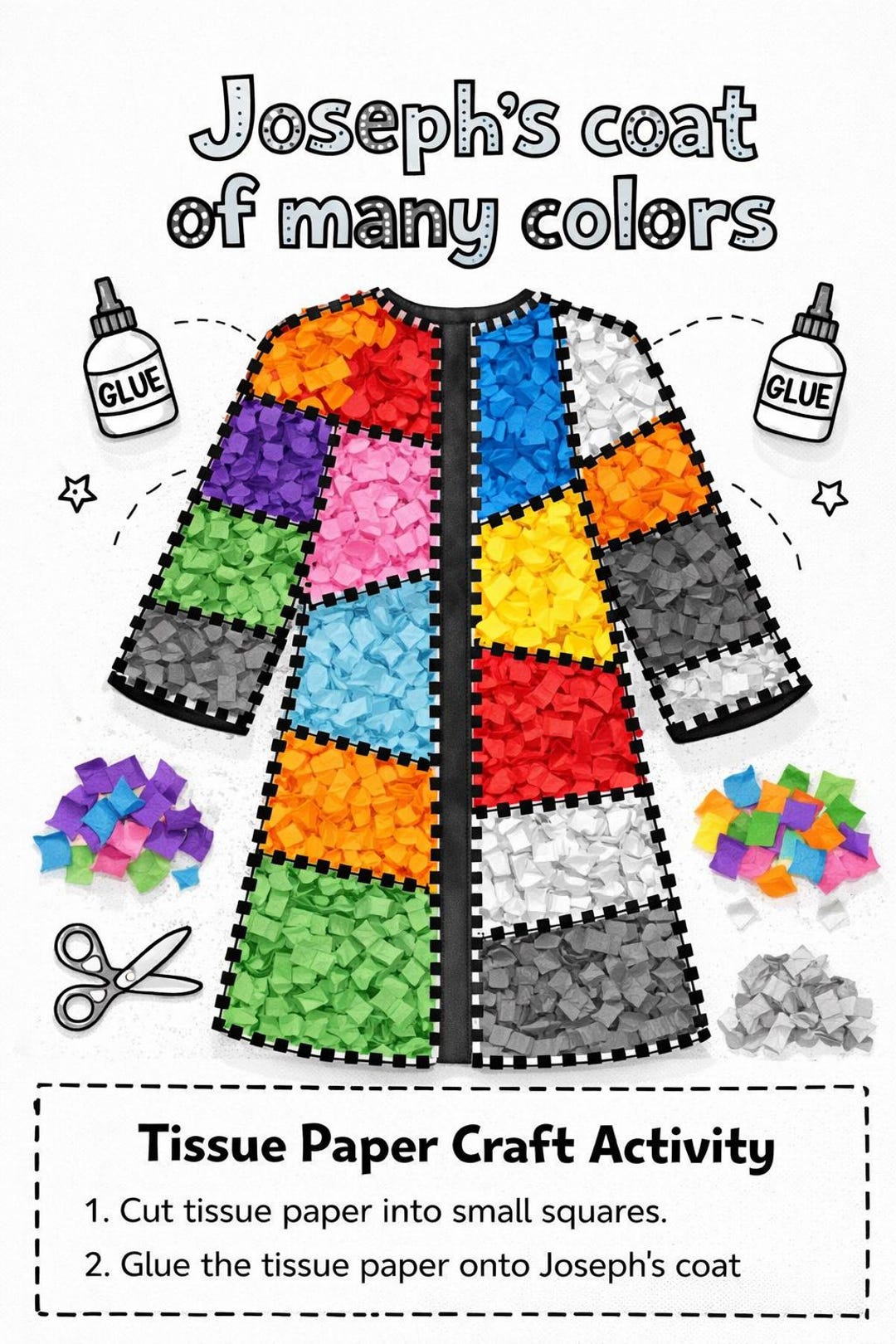 Joseph Coat Of Many Colors Tissue Paper Craft Printable Joseph Coat joseph-coat-of-many-colors-tissue-paper-craft-printable-joseph-coat