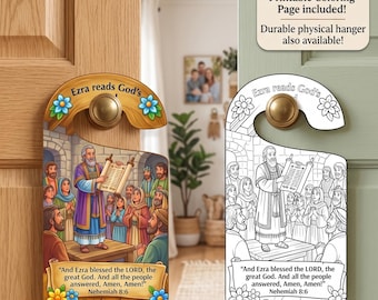 Ezra Bible Door Hanger Craft | Kids Sunday School Activity (Digital Download)