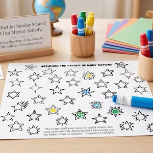 God's Promise to Abraham Stars Sunday School | Abraham Father of Many Nations Dot Marker Activity