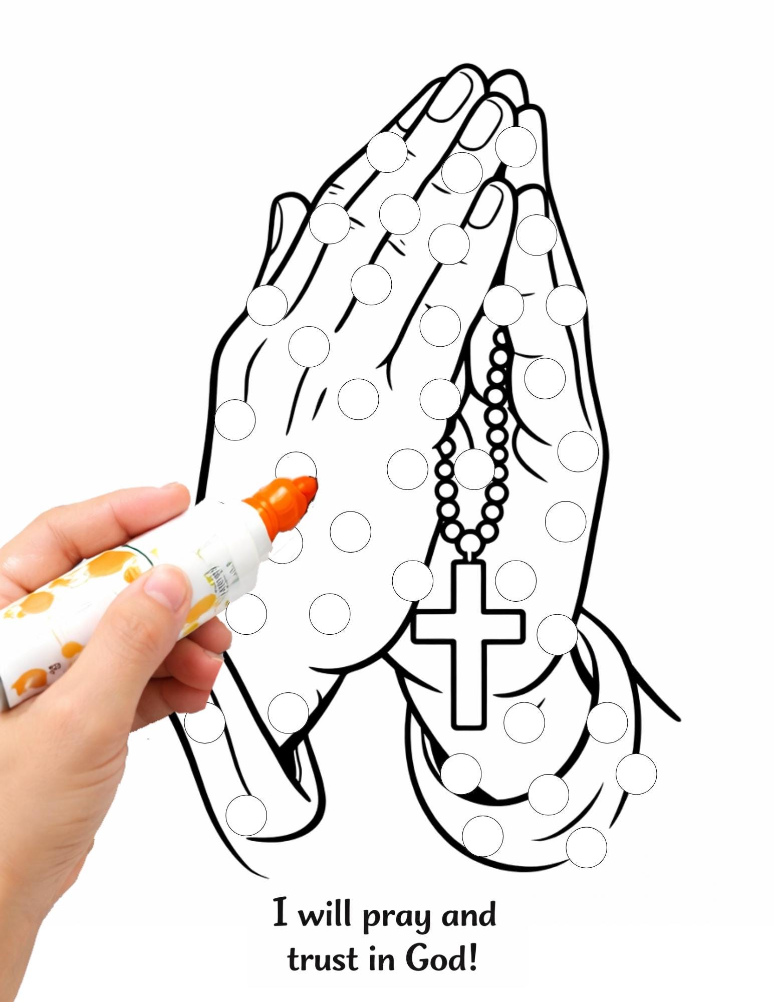 Hands Praying Dot Printable | God Hears Me When I Pray Dot Marker ...