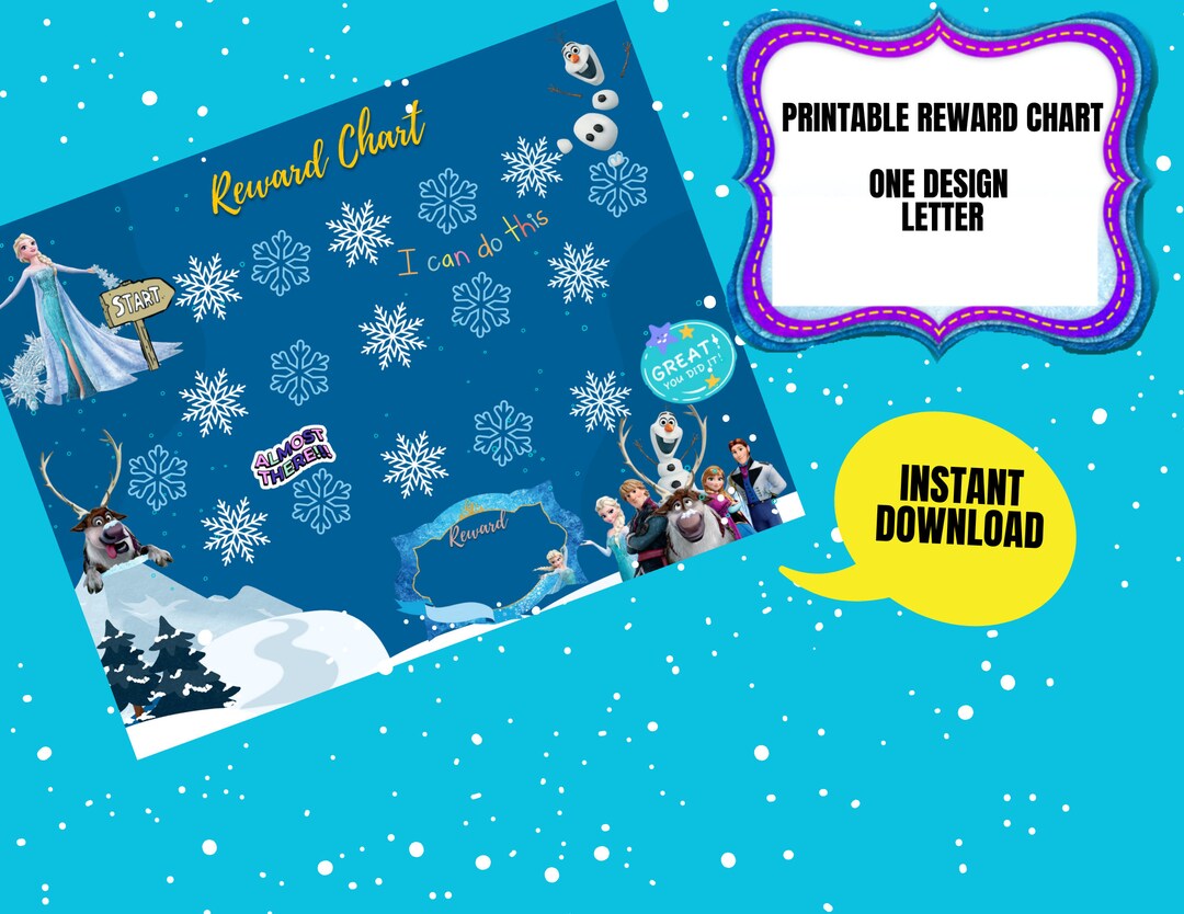 FROZEN Reward Chart Printable Elsa Behavior Chart Daily Chore Chart ...