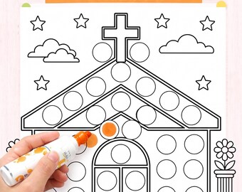 Church Dot Marker Activity Page – Bible Verse Coloring for Toddlers