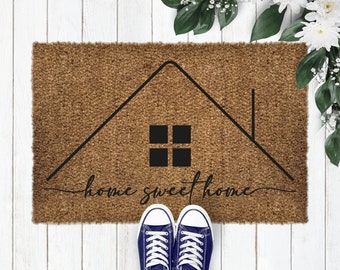 Home Sweet Home Doormat, Door Mat, Home Decor, Home Decor Modern, Home Gifts,  welcome mat, housewarming, front door mat Coir-60