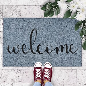 Welcome doormat Door Mat, Housewarming Gift, Home Decor, Front Door, Home Doormat, Last Name Door Mat, Custom Door Mat Gray