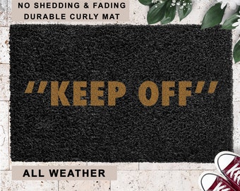 KEEP OFF Black Gold Hype Doormat Housewarming Gift All Weather Curly Mat,  Rubber Mat  Funny Welcome Outdoor Door Mat ,Welcome Mat, KVR-122