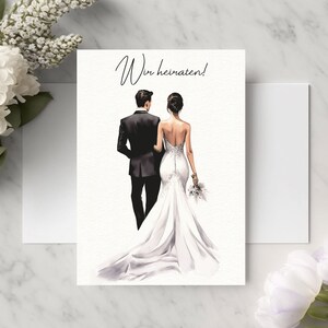 Postkarten " Wir heiraten" / Geschenk für Trauzeugin, Brautjungfer, Schwester, beste Freundin, Eltern, Oma, Mama, Hochzeit
