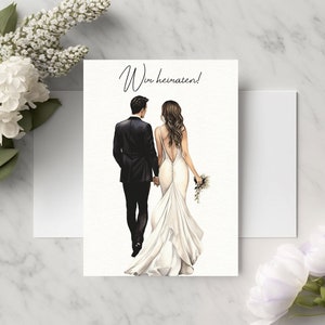 Postkarten " Wir heiraten" / Geschenk für Trauzeugin, Brautjungfer, Schwester, beste Freundin, Eltern, Oma, Mama, Hochzeit