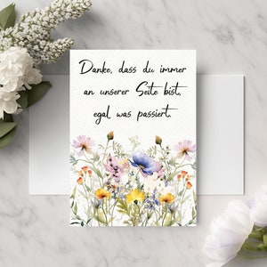 Fichier numérique "Merci d'être toujours à nos côtés..." Affiche, carte postale à télécharger pour maman, soeur, amie, grand-mère, collègue