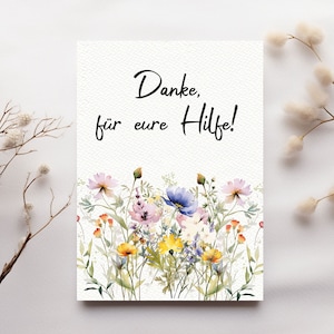 Postkarte " Danke für eure Hilfe!" / Geschenk für Mama, Freundin, Oma/ A6 Postkarte