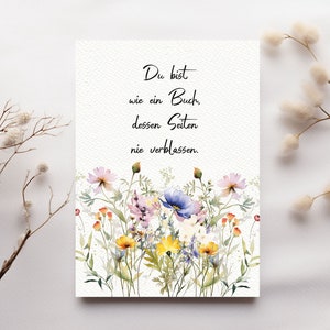 Postkarte " Du bist wie ein Buch..." / Geschenk für Mama, Freundin, Oma/ A6 Postkarte