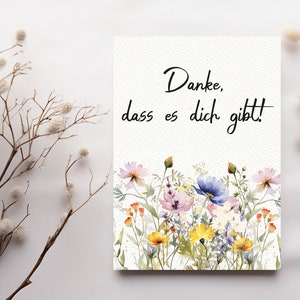 Postkarte " Danke, dass es dich gibt!" / Geschenk für Mama, Freundin, Oma/ A6 Postkarte