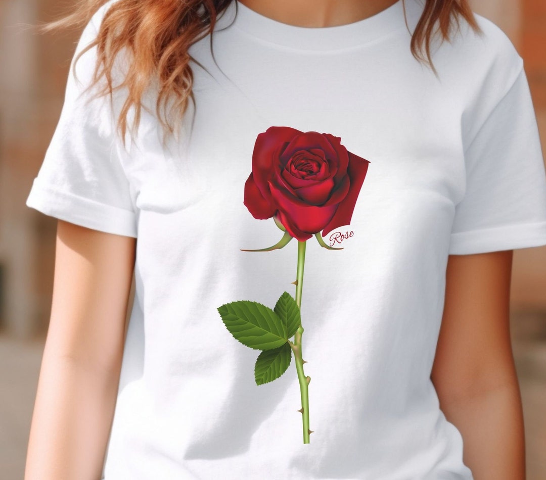 Radiant Rose T-shirt | Beautiful Red Rose Shirt | Birthday Present ...
