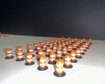 20 Coni Traffico Scala HO 1:87 - Stampa 3D Arancioni - Spencer-3D