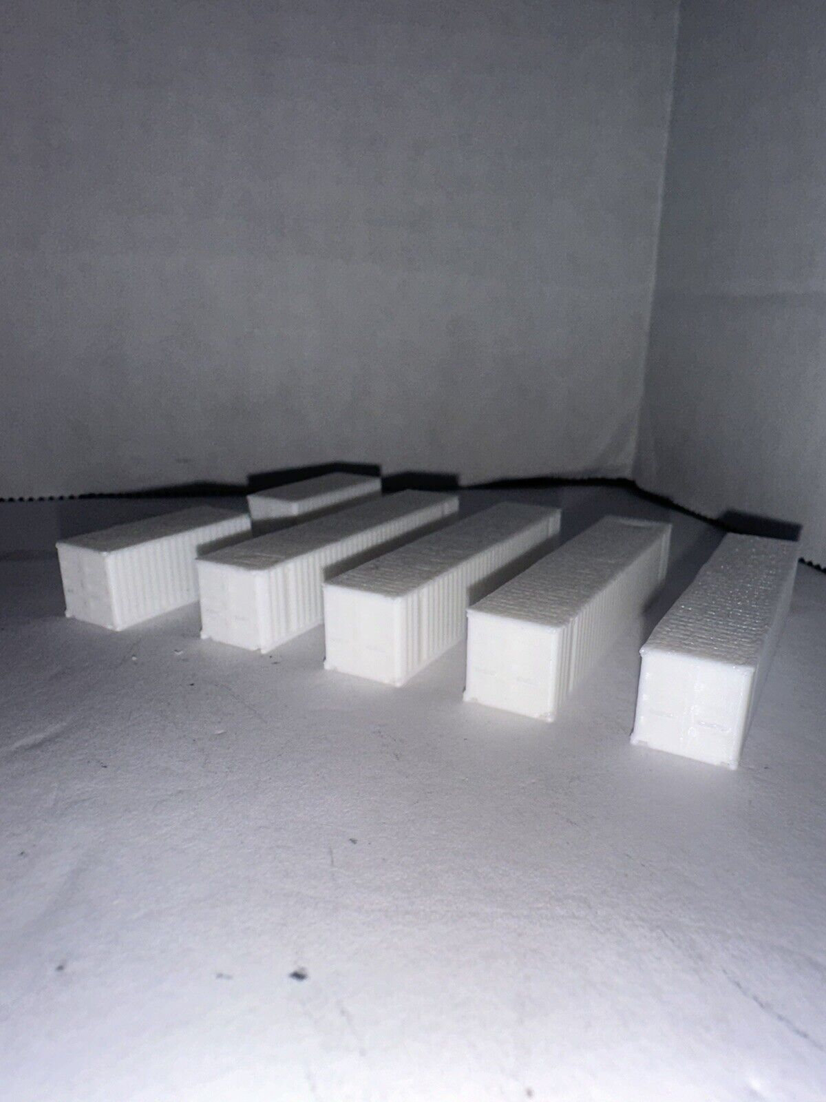Z Scale Shipping Container 6 Pack White Unpainted 1:220 Detailed 40ft ...
