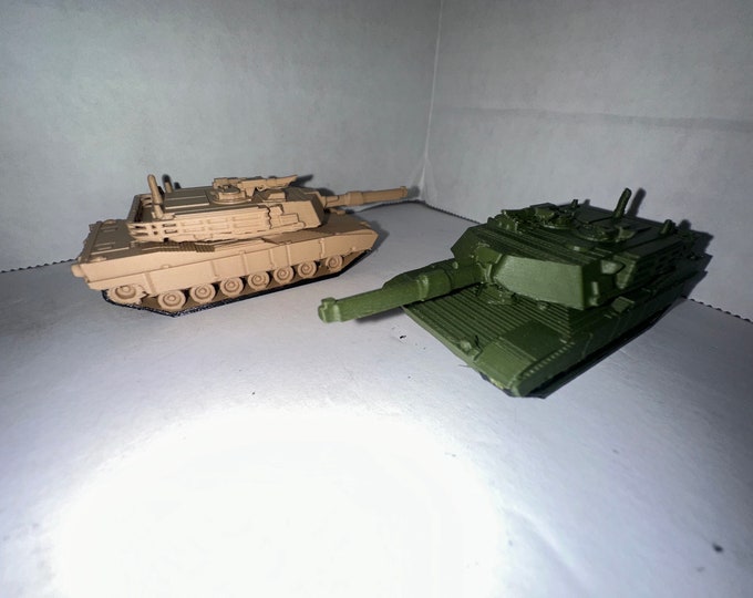 HO Scale M1A1 Tank Combo Detailed 1:87 Military Vehicle US Army Train Scene (2 Pack) Posable