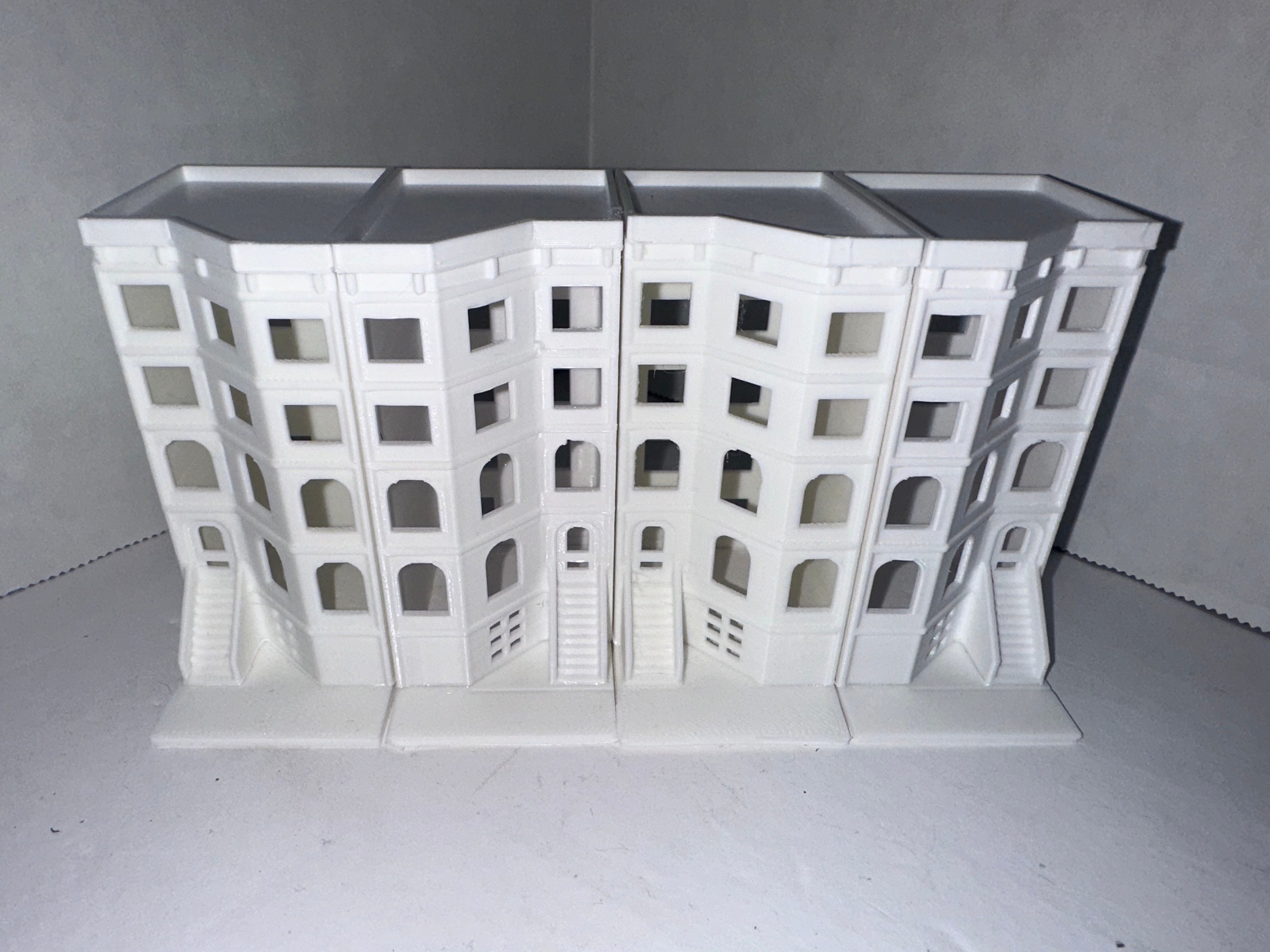 N - Scale Townhouses (4 Pack) City Buildings 1:160 White Unpainted ...