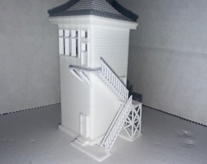 N - Scale Train Signal Tower / Railyard Control Building 1:160 Detailed White (Unpainted) City / Town Scenery