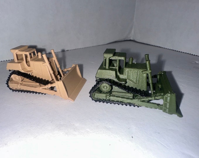 N - Scale Dozer Pack 1:160 Military Construction Bulldozers / Farm Equipment Vehicles High Detail USA made.
