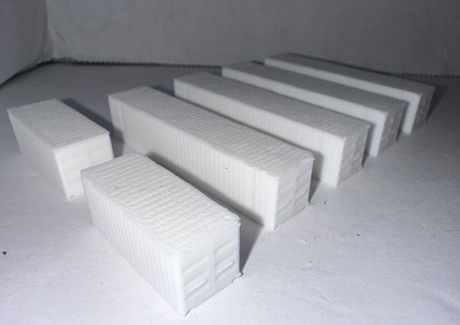 Z - Scale Shipping Container (6 - Pack) White Unpainted 1:220 Detailed ...