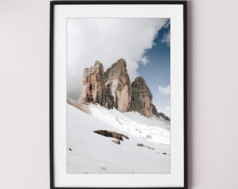 Italian Dolomites Mountain Print: Nature Photography, Landscape Poster (Digital Download)