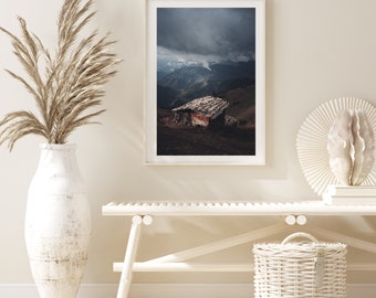 Mountain Landscape Photography Print: Rustic Cabin Wall Art (Digital Download)