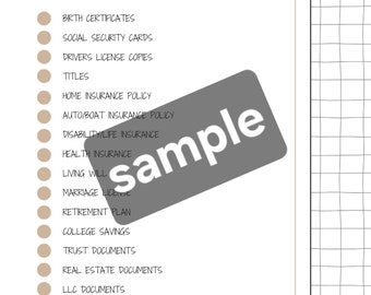 Important home and family document categories to download and print to organize these important documents in a binder