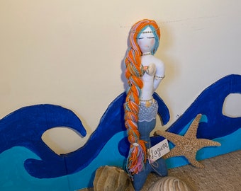 Mermaid Doll Handmade/ unique gift doll/ beach decor doll/ little mermaid doll/ mermaid decor doll/ handmade mermaid/ little mermaid/ unique