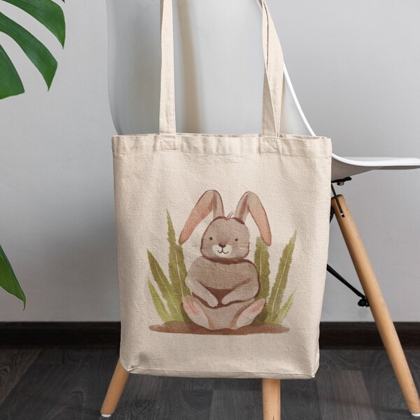 Stylish Bunny Print Tote Bag - Eco-Friendly and Cute! Perfect for Every Occasion