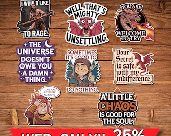 Critical Role Stickers: D&D Fan Art Decals - Gamer Gift