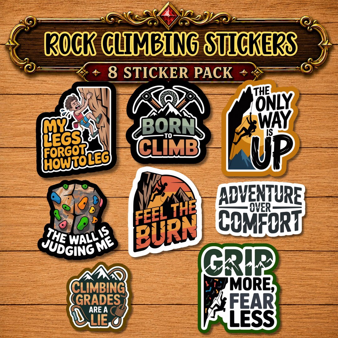 Climb Rocks Sticker Rock Climbing Stickers Pack Waterproof Vinyl Decals Adventure ...