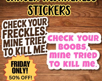 Skin Cancer and Breast Cancer Awareness Stickers Waterproof Vinyl - Choice of 2 or Both for Support and Solidarity