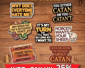 Settlers of Catan Stickers: Waterproof Board Game Fandom - 9 Pack