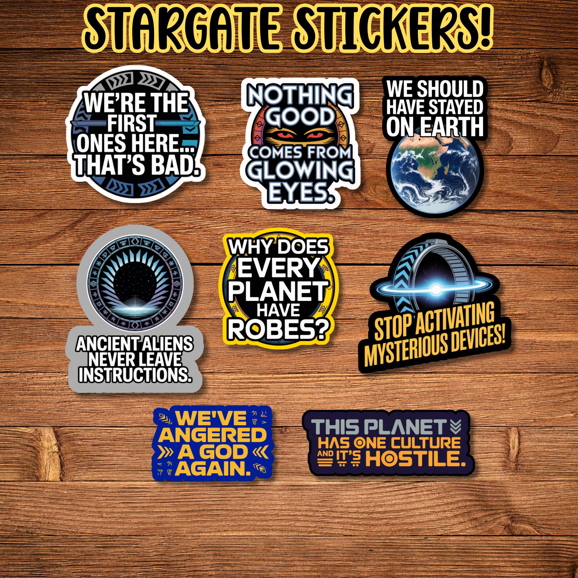 2x Stargate Atlantis Die-Cut Vinyl Stickers – SG-1, Darkside Ltd, New
